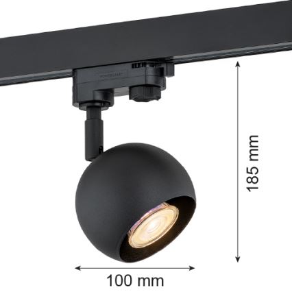 Argon 4379 - Foco para sistema de rieles MURI 1xGU10/5W/230V negro