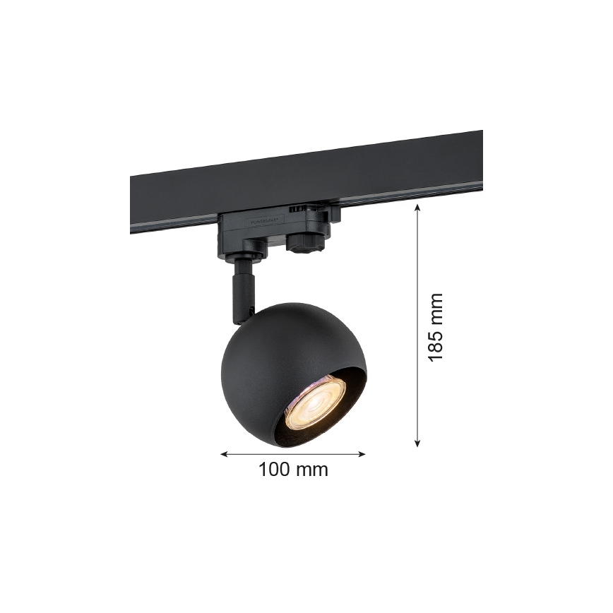 Argon 4379 - Foco para sistema de rieles MURI 1xGU10/5W/230V negro