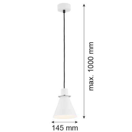 Argon 4681 - Lámpara colgante BEVERLY 1xE27/15W/230V blanco/cromo brillante