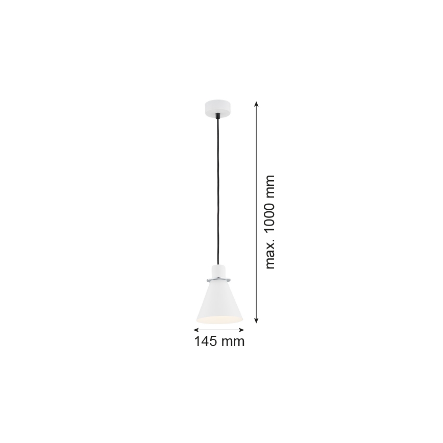 Argon 4681 - Lámpara colgante BEVERLY 1xE27/15W/230V blanco/cromo brillante