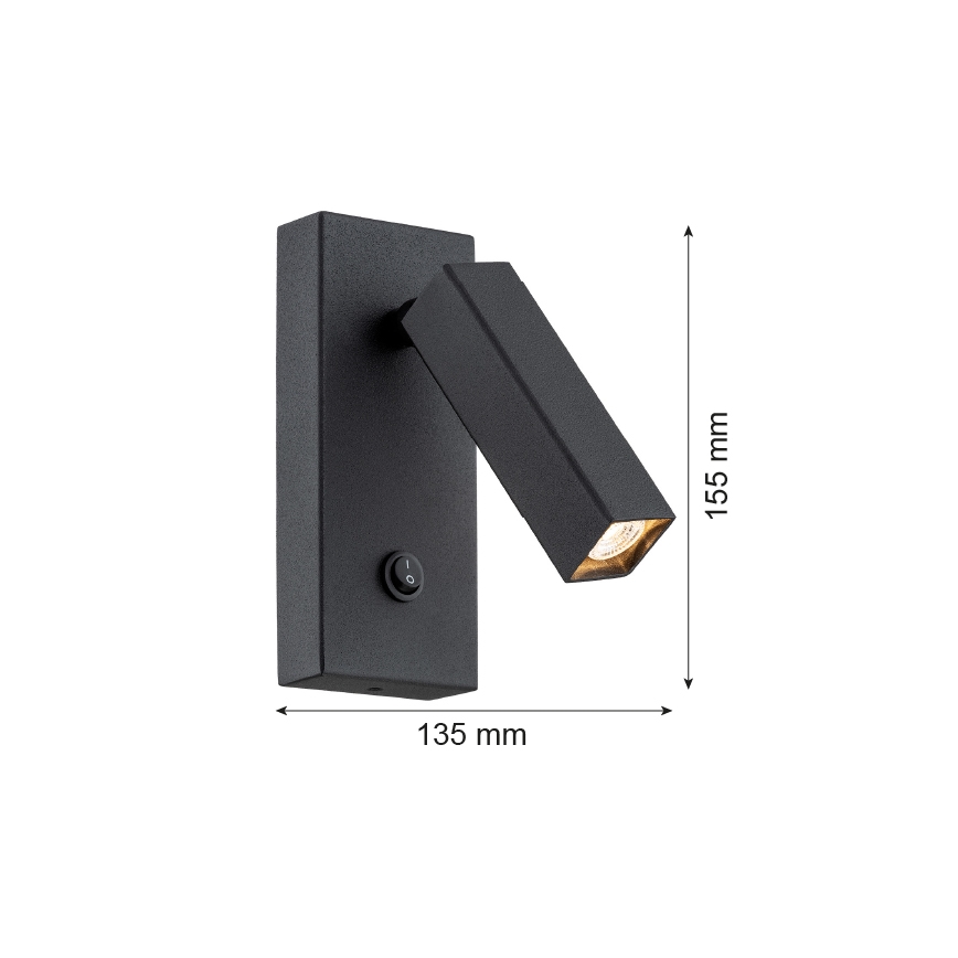 Argon 4723 - Foco de pared ROCK 1xG9/6W/230V negro