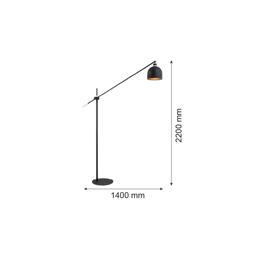 Argon 4735 - Lámpara de pie DETROIT 1xE27/15W/230V negro