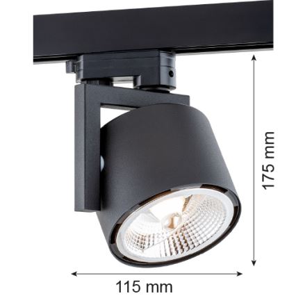 Argon 4751 - Foco LED para el sistema de raíles ALTO 1xGU10-AR111/12W/230V negro