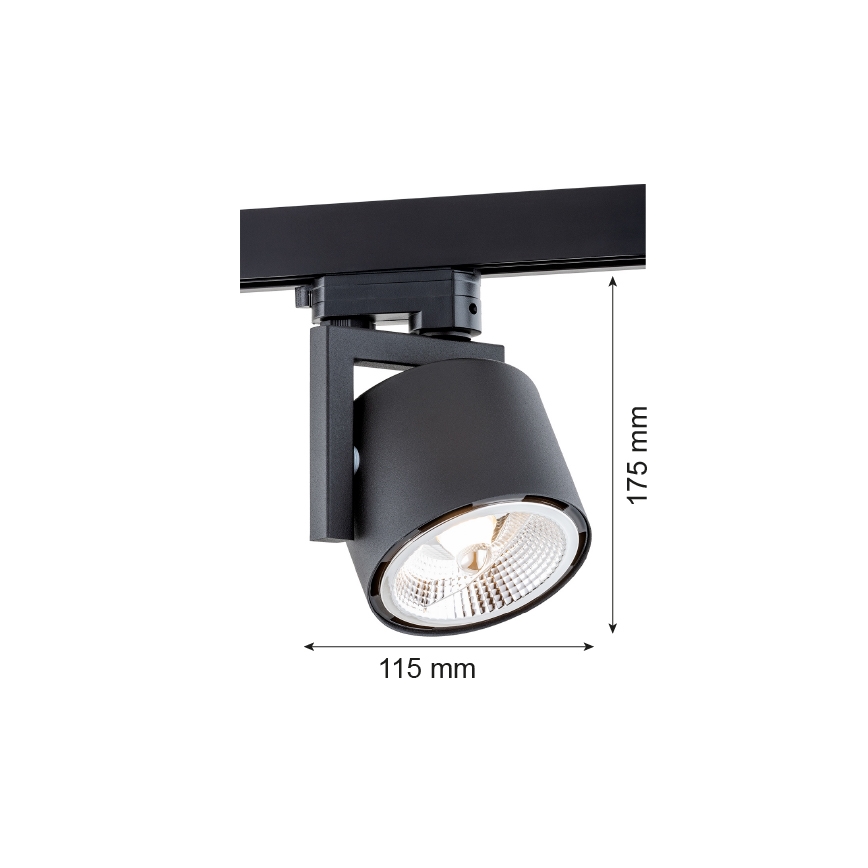 Argon 4751 - Foco LED para el sistema de raíles ALTO 1xGU10-AR111/12W/230V negro