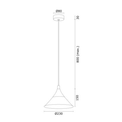 Argon 4903 - Lámpara colgante MASSETO 1xE27/15W/230V negro/dorado