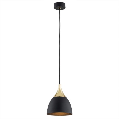 Argon 4905 - Lámpara colgante MURANO 1xE27/15W/230V negro/dorado