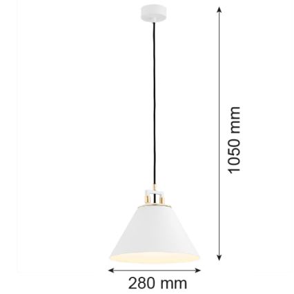 Argon 4914 - Lámpara colgante ORTE 1xE27/15W/230V blanco