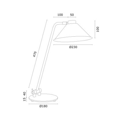 Argon 4998 - Lámpara de mesa GABIAN 1xE27/15W/230V negro