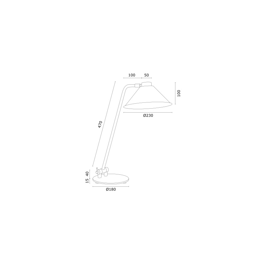 Argon 4998 - Lámpara de mesa GABIAN 1xE27/15W/230V negro