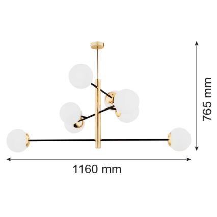 Argon 5041 - Lámpara de araña CAMERON 8xE27/15W/230V bronce/negro