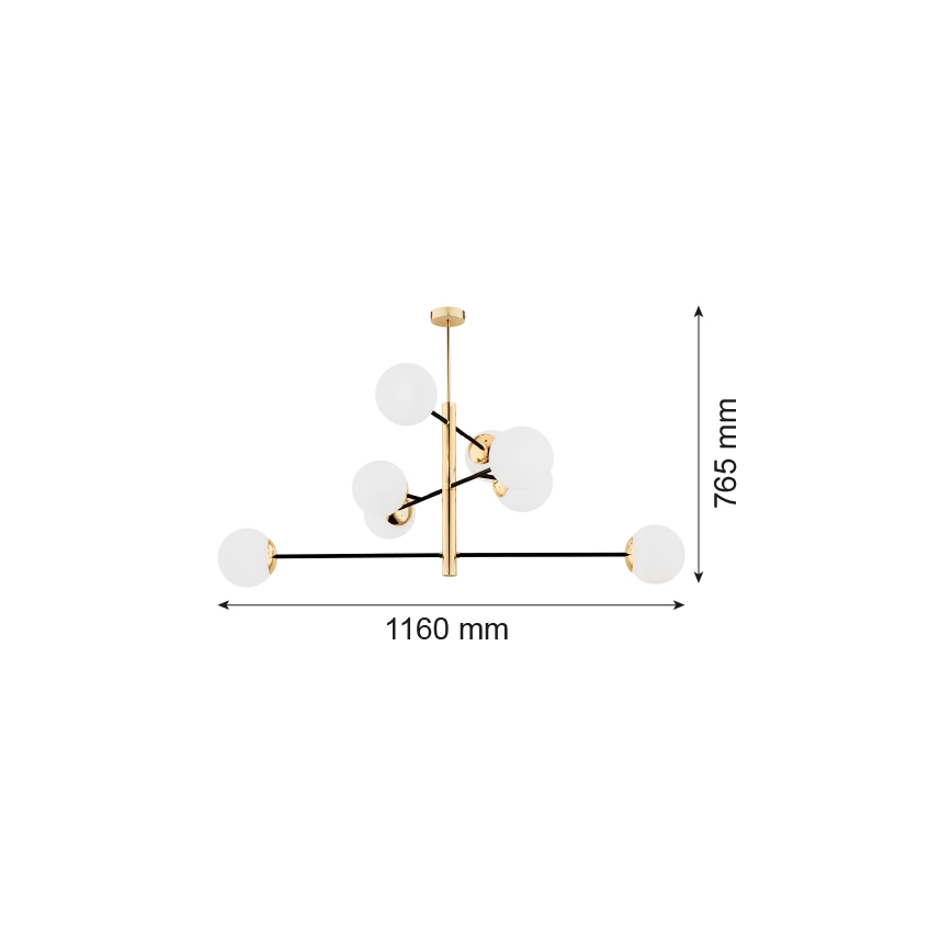 Argon 5041 - Lámpara de araña CAMERON 8xE27/15W/230V bronce/negro
