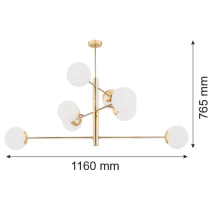 Argon 5043 - Lámpara de araña CAMERON 8xE27/15W/230V bronce