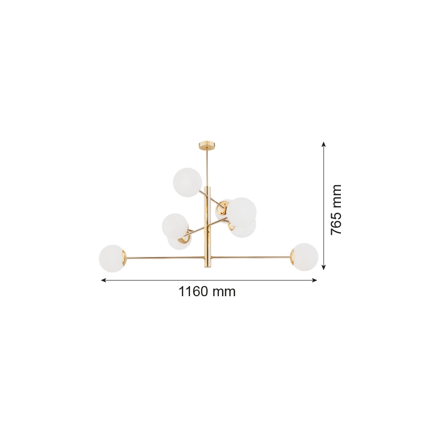 Argon 5043 - Lámpara de araña CAMERON 8xE27/15W/230V bronce