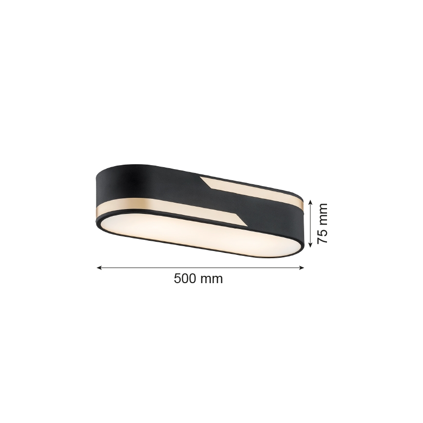 Argon 6001 - Plafón TONI 3xE27/15W/230V negro/dorado