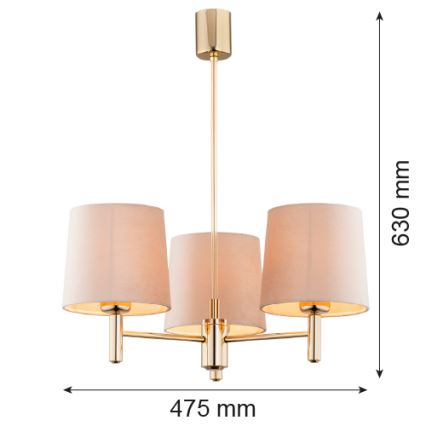 Argon 6109 - Lámpara colgante PONTE 3xE27/15W/230V beige