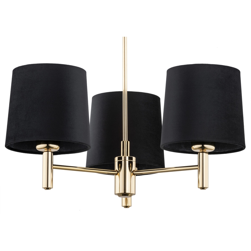 Argon 6111 - Lámpara de araña PONTE 3xE27/15W/230V negro