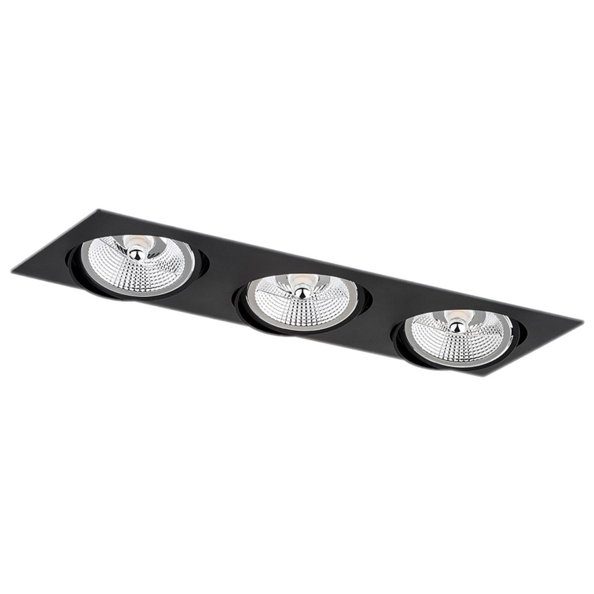 Argon 6116 - Lámpara empotrable OLIMP 3xGU10-AR111/12W/230V negro