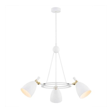 Argon 6148 - Lámpara colgante CHARLOTTE 3xE27/15W/230V blanco/dorado
