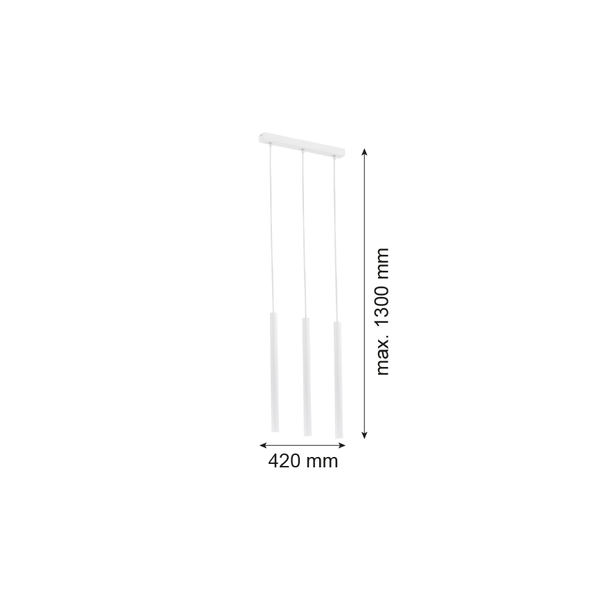 Argon 6178 - Lámpara de araña ETNA PLUS 3xG9/6W/230V blanco