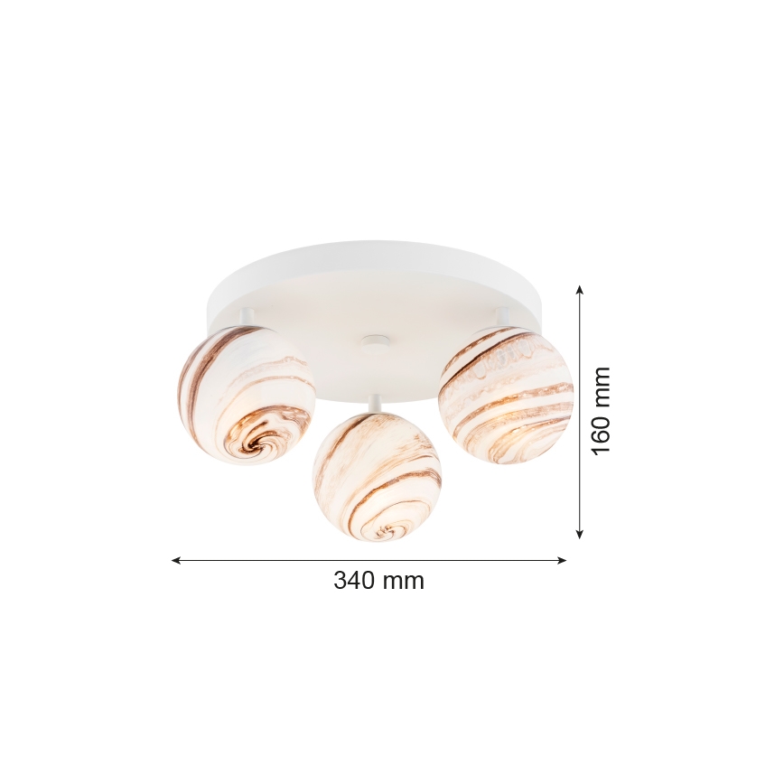 Argon 6291 - Plafón FABIO 3xE14/7W/230V alabastro blanco