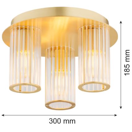 Argon 6304 - Plafón HAMPTON 3xE14/7W/230V dorado