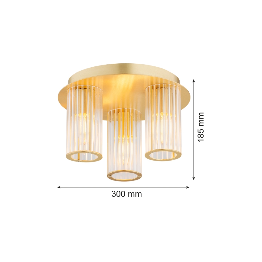 Argon 6304 - Plafón HAMPTON 3xE14/7W/230V dorado