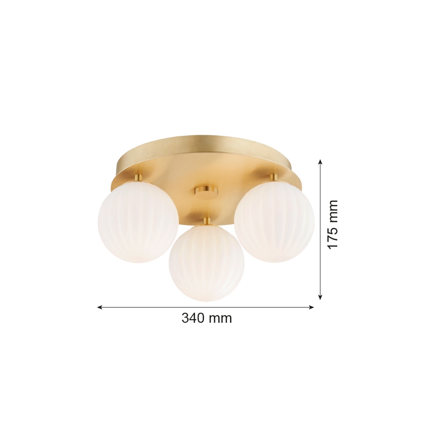 Argon 6305 - Plafón PALOMA 3xE14/7W/230V dorado/blanco