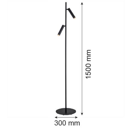 Argon 7082 - Lámpara de pie TORRE 2xG9/6W/230V negro