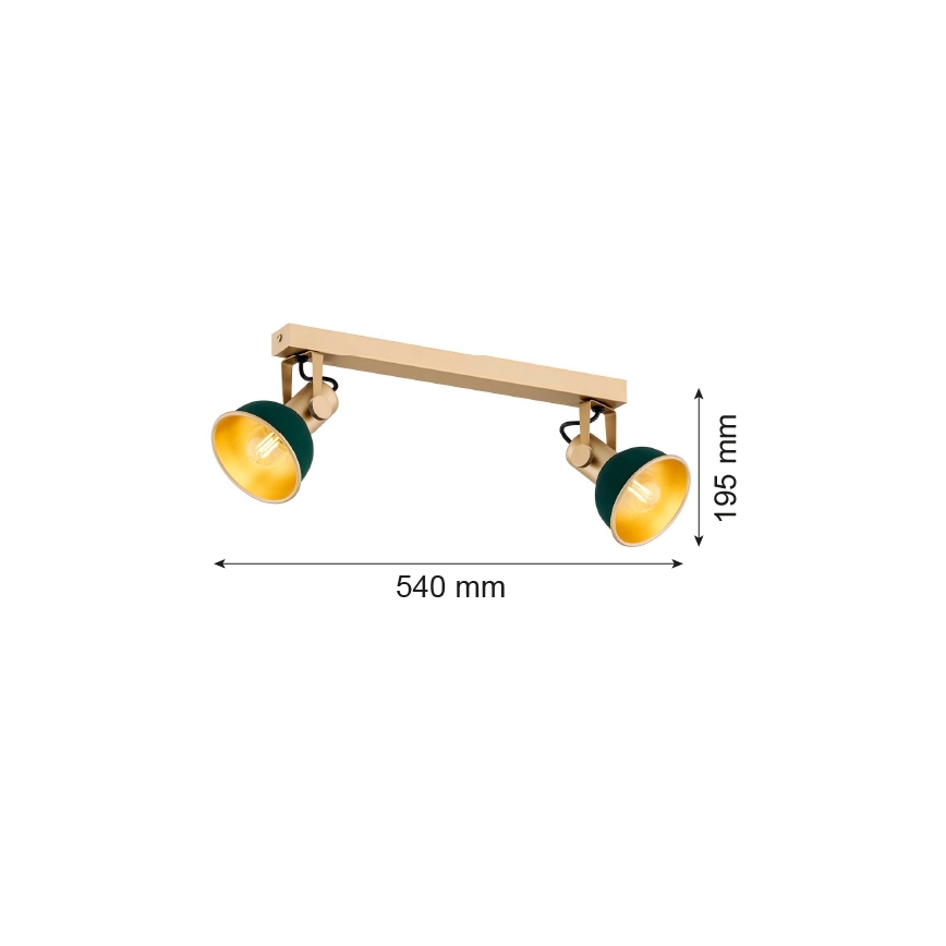 Argon 7143 - Foco LENORA 2xE14/7W/230V dorado/verde