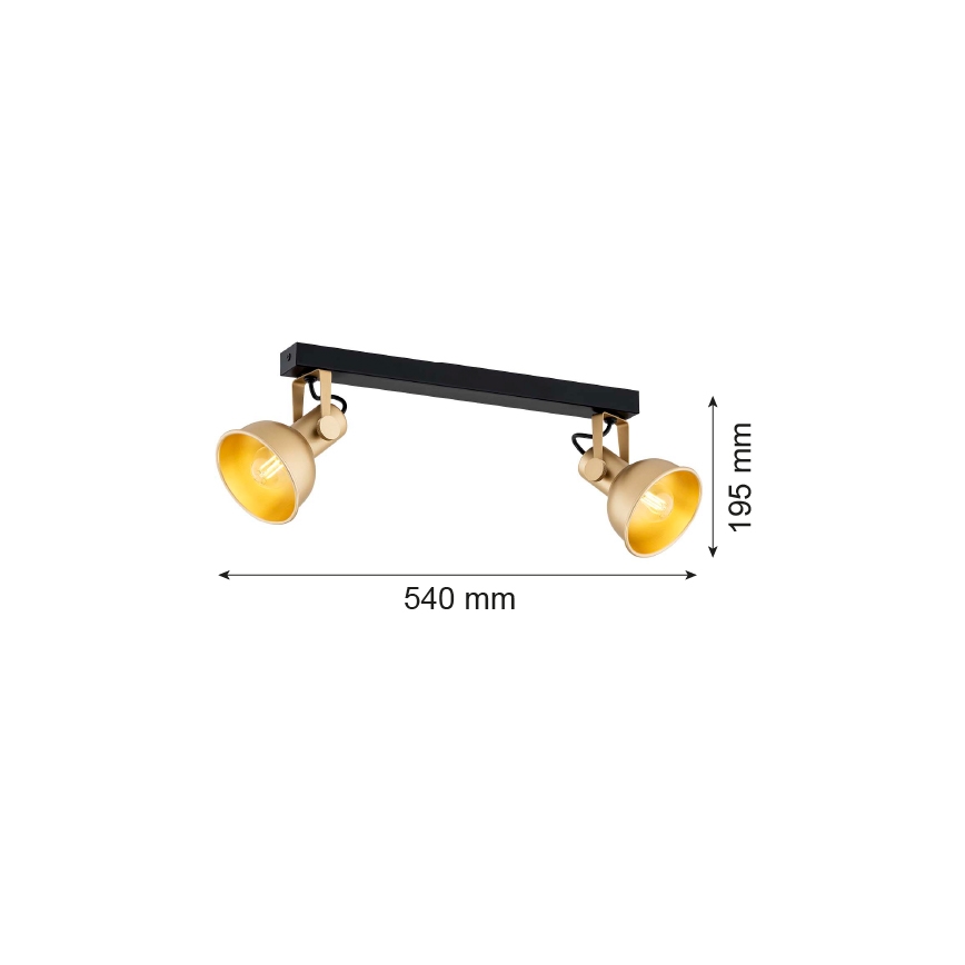 Argon 7144 - Foco LENORA 2xE14/7W/230V dorado/negro