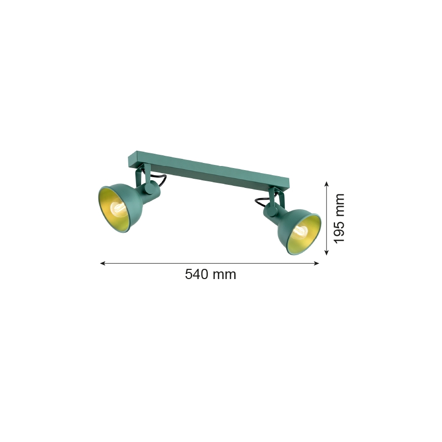 Argon 7174 - Foco LENORA 2xE14/7W/230V verde