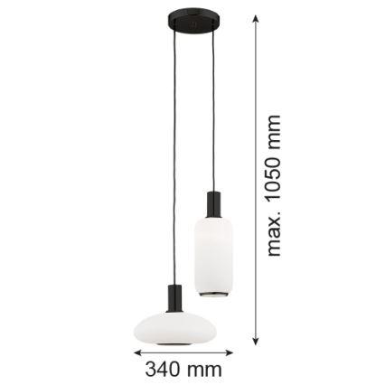 Argon 7214 - Lámpara colgante SAGUNTO PLUS 2xE27/15W/230V negro
