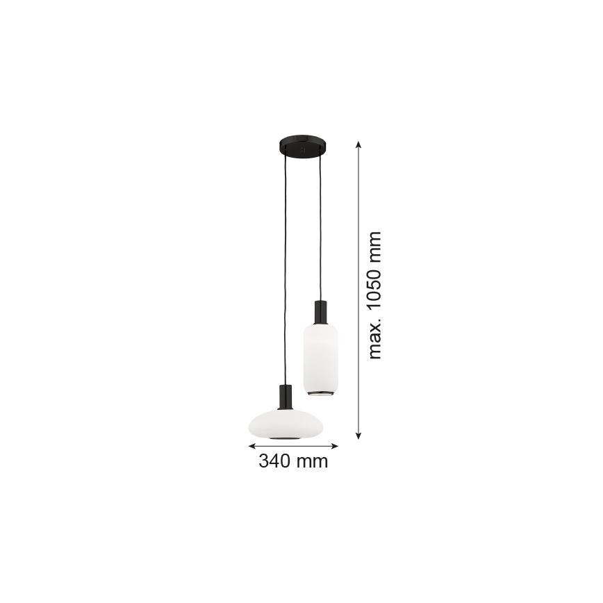 Argon 7214 - Lámpara colgante SAGUNTO PLUS 2xE27/15W/230V negro