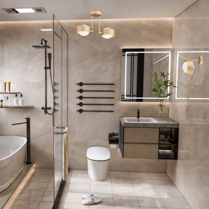 Argon 7215 - Lámpara colgante de baño MASSIMO PLUS 2xG9/6W/230V IP44 dorado