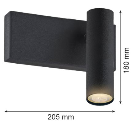 Argon 8065 - Foco de pared ETNA PLUS 1xG9/6W/230V negro