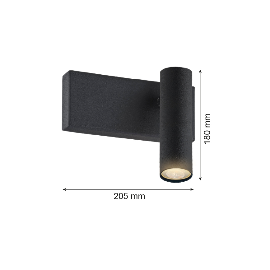 Argon 8065 - Foco de pared ETNA PLUS 1xG9/6W/230V negro