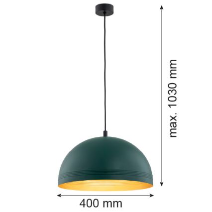 Argon 8243 - Lámpara de araña en cadena BONITA 1xE27/15W/230V verde