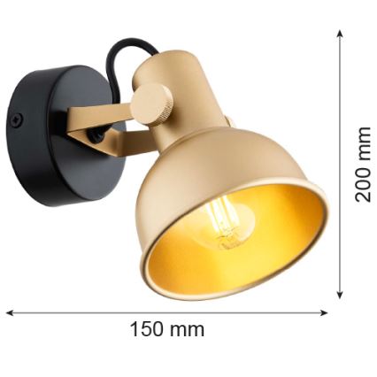 Argon 8248 - Foco LENORA 1xE14/7W/230V dorado/negro