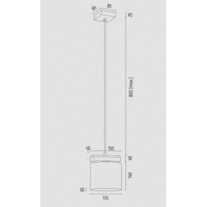 Argon 8276 - Lámpara colgante CANOA 1xE27/15W/230V negro