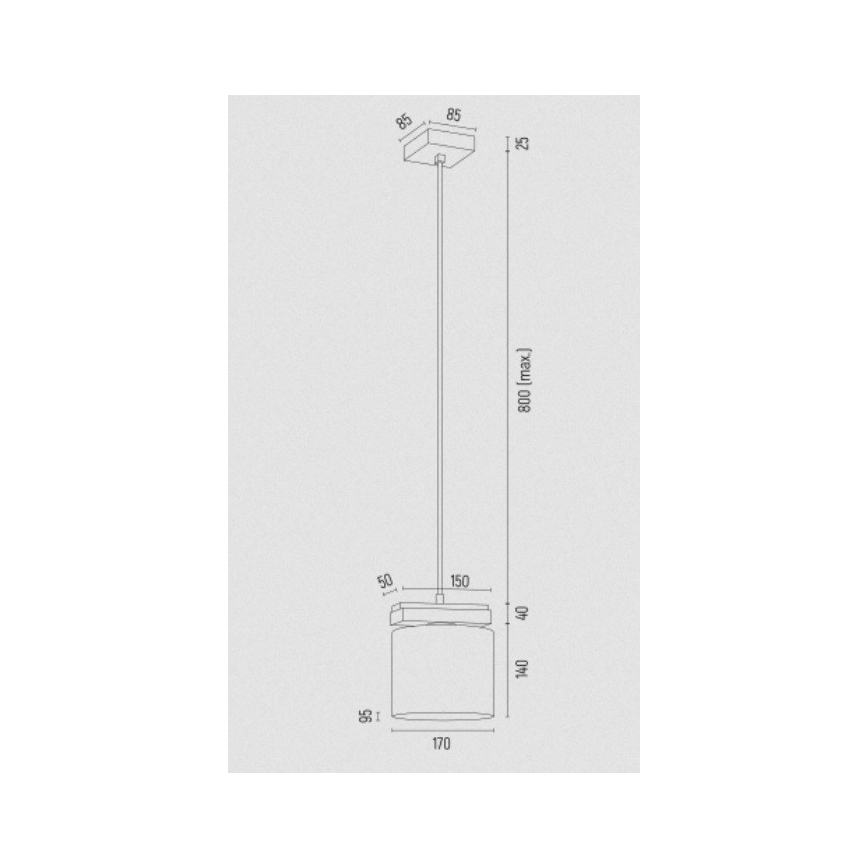 Argon 8276 - Lámpara colgante CANOA 1xE27/15W/230V negro