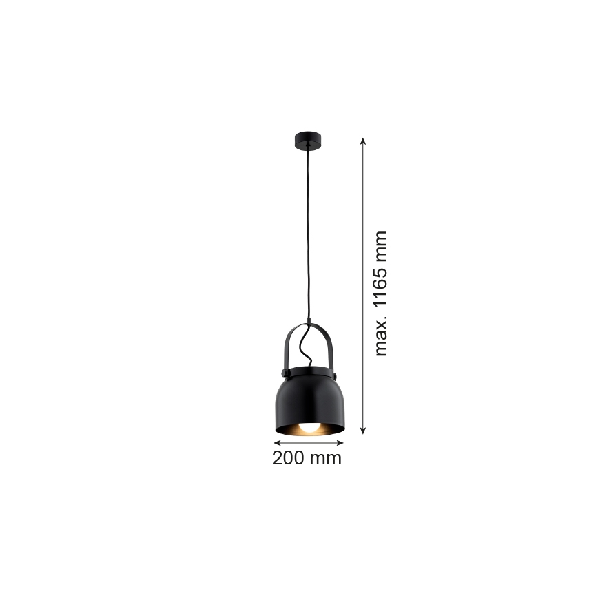 Argon 8281 - Lámpara colgante LOGAN 1xE27/15W/230V diá. 20 cm negro