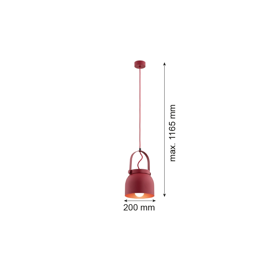 Argon 8282 - Lámpara colgante LOGAN 1xE27/15W/230V diá. 20 cm rojo