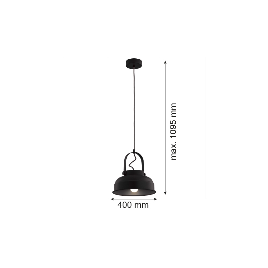Argon 8285 - Lámpara colgante DAKOTA 1xE27/15W/230V negro