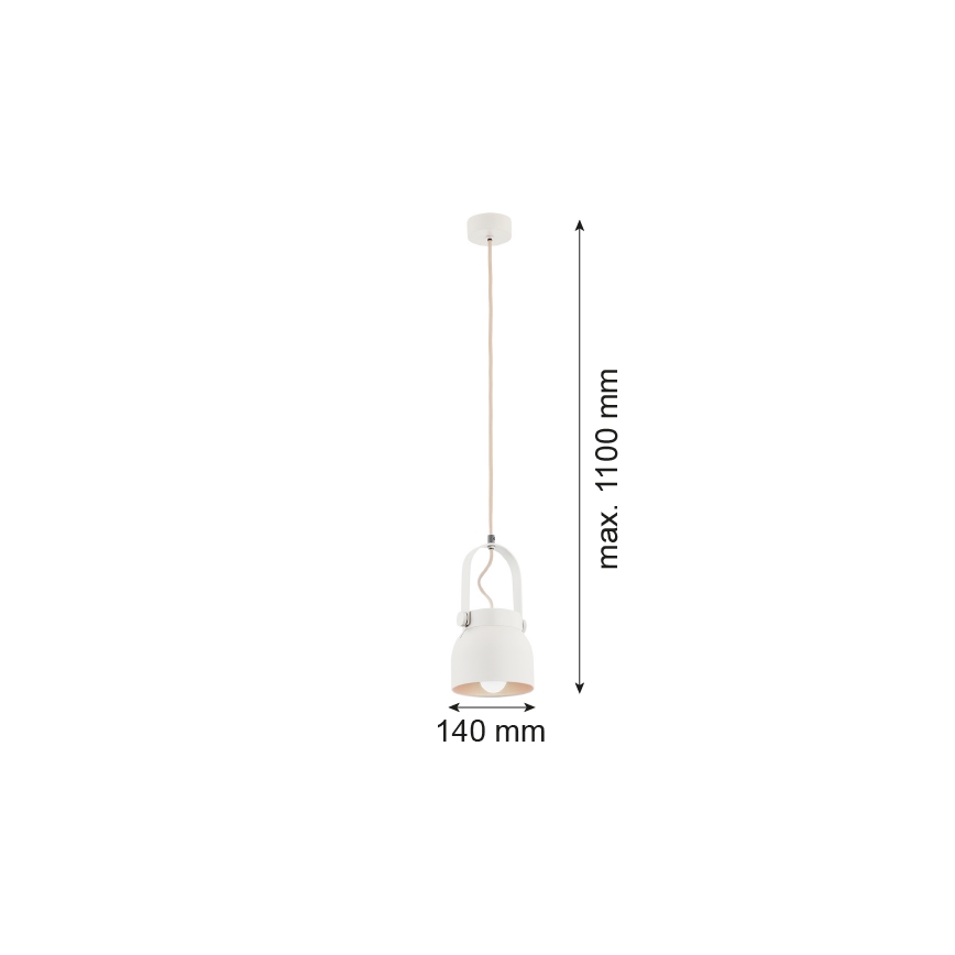 Argon 8290 - Lámpara colgante LOGAN 1xE27/15W/230V diá. 14 cm blanco