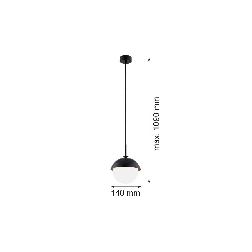 Argon 8295 - Lámpara colgante CAPPELLO 1xE27/15W/230V negro