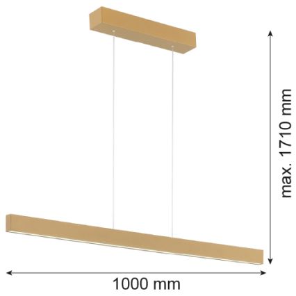 Argon 8306 - Lámpara LED colgante BALANS LED/35W/230V 3000K dorado