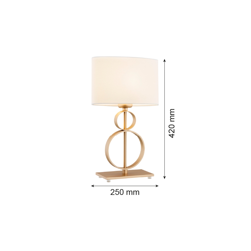 Argon 8310 - Lámpara de mesa PERSEO 1xE27/15W/230V 42 cm color crema/dorado
