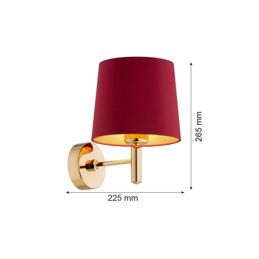 Argon 8311 - Aplique PONTE PLUS 1xE27/15W/230V rojo