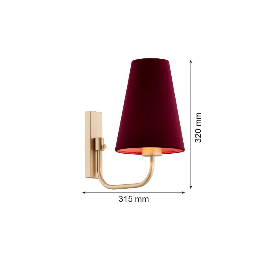 Argon 8313 - Aplique SAFIANO 1xE27/15W/230V vínová