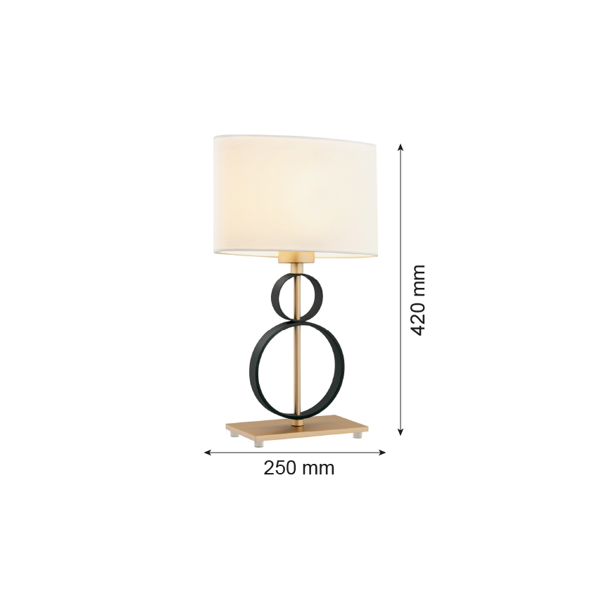 Argon 8373 - Lámpara de mesa PERSEO 1xE27/15W/230V 42 cm color crema/negro